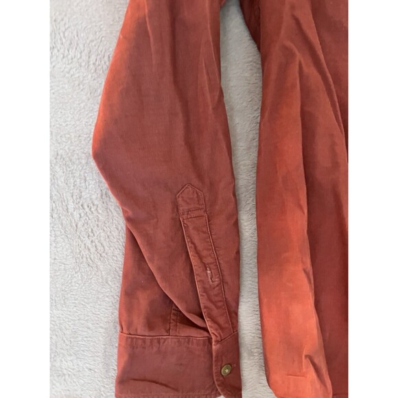 Faherty Corduroy Shirt Burnt Russet Orange Red Button Up Casual Men's Size XL - Picture 5 of 9